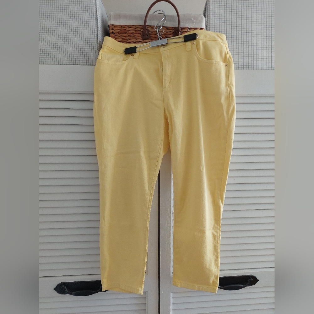 Michael Kors Yellow Cropped Skinny Jeans-10